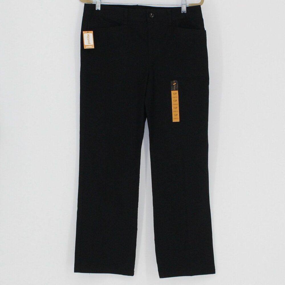 17 Gloria Vanderbilt Black Pants  Women Size 12 P Straight Leg Classic